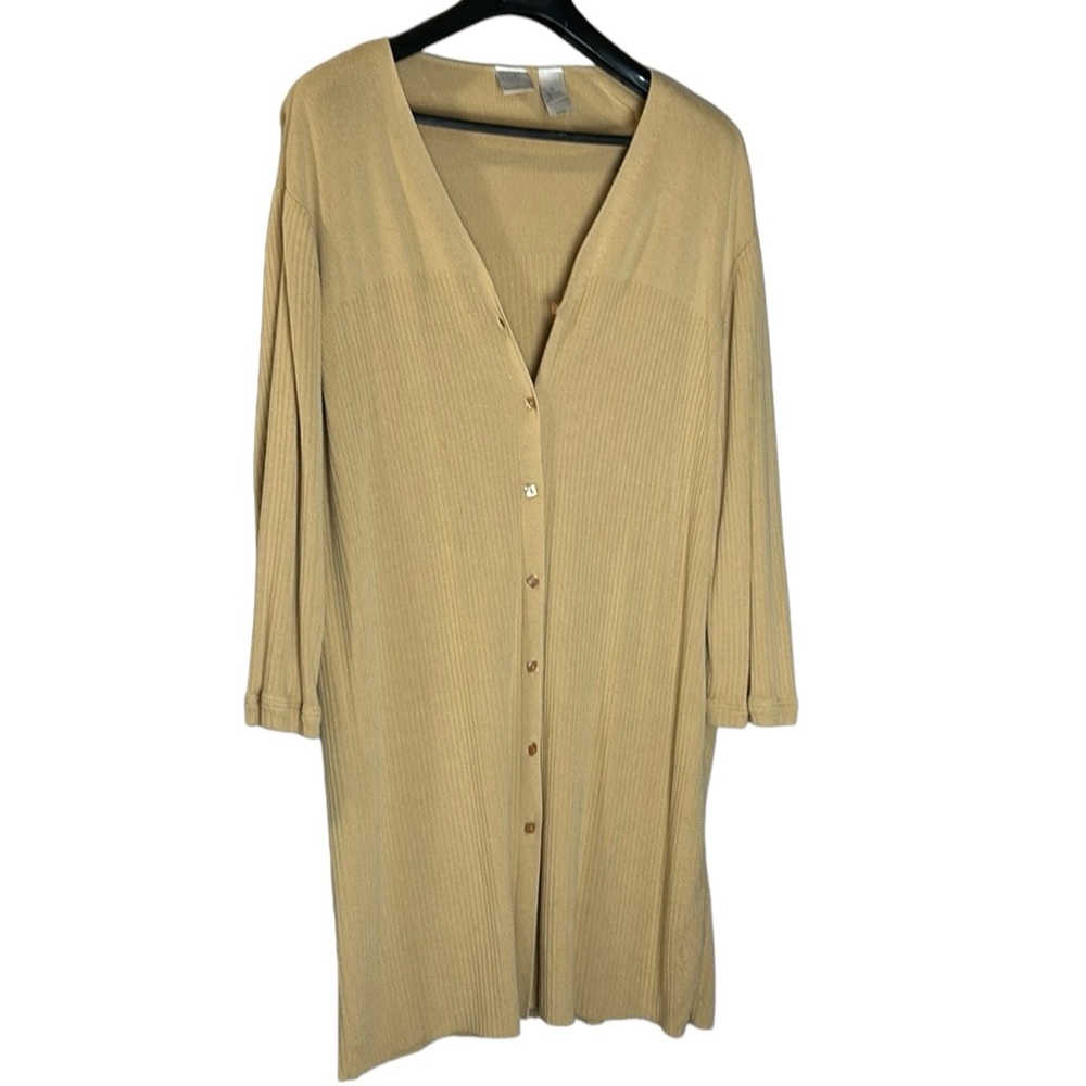 Emma James cardigan button front v-neck long length‎ Cotton/Rayon blend XL